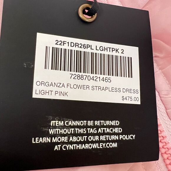 Anthropologie CYNTHIA ROWLEY Women's Organza Flower Strapless/ size 2 - Picture 9 of 15